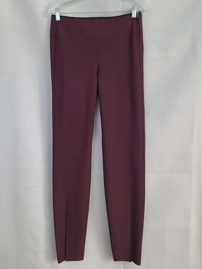 Athleta Sz 8 Burgundy Athleisure Front Slit Stretchy Fitted Interstellar Tight